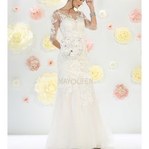 Wedding gown. Bridal dress with sleeveless new